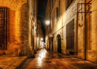 Картинка france montpellier города улицы площади набережные дома улица огни ночь