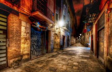 Картинка barcelona испания города барселона дома огни ночь