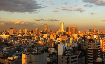 обоя города, токио, Япония, панорама