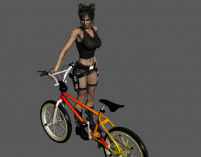 Картинка 3д+графика people+ люди велосипед девушка