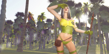 Картинка 3д+графика amazon+ амазонки девушка пальмы