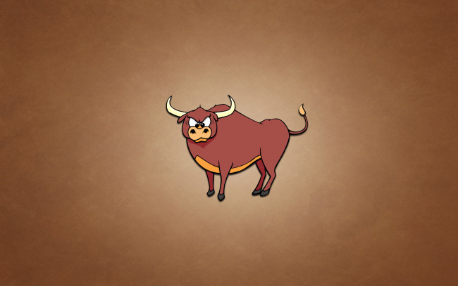 Обои картинки фото рисованные, минимализм, bull, бык, темноватый, фон, животное, рогатый