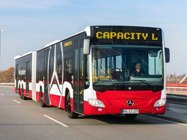 Обои картинки фото автомобили, автобусы, 2014г, l, capacity, mercedes-benz