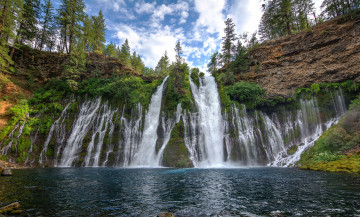 Картинка природа водопады водопад река лес