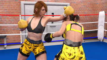 Картинка 3д+графика спорт+ sport фон ринг бокс взгляд девушки