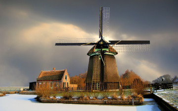обоя windmill, the netherlands, разное, мельницы, the, netherlands