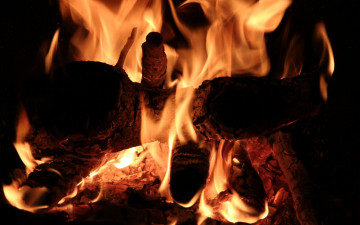 обоя природа, огонь, дрова, пламя, костер