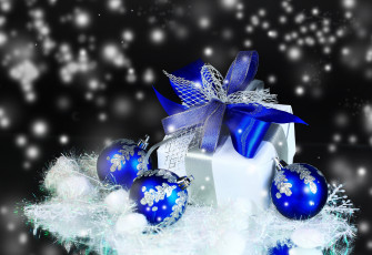 Картинка праздничные подарки+и+коробочки коробка подарок лента шарики блики