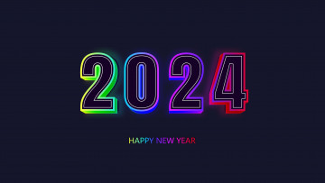 Картинка праздничные -+разное+ новый+год c 2024 новым годом неоновый фон