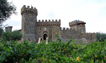 Картинка castello di amorosa california города дворцы замки крепости виноградник башни