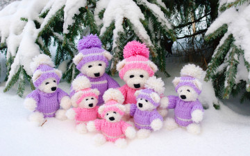 Картинка праздничные мягкие игрушки снег елка