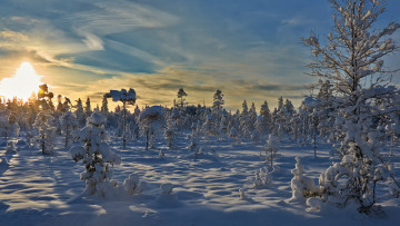 Картинка природа зима снег рассвет