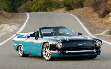 Картинка автомобили chevrolet шоссе дорога шевроле corvette голубой ретро корвет