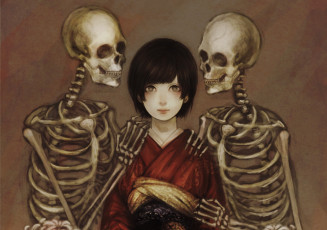 Картинка аниме unknown +другое девушка смерть скелеты