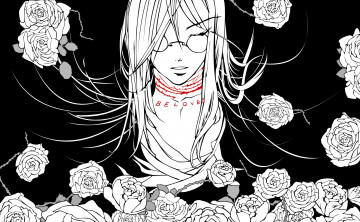 Картинка аниме loveless соби агатсума возлюбленный шрамы ошейник цветы розы боец