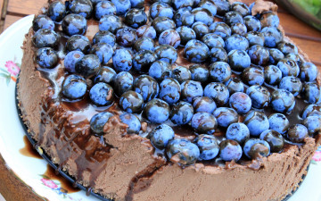 Картинка еда пироги шоколадный пирог ягоды черника