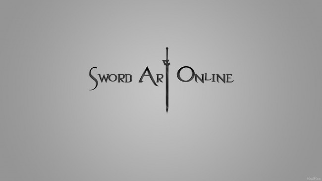 Обои картинки фото аниме, sword art online, логотип, фон