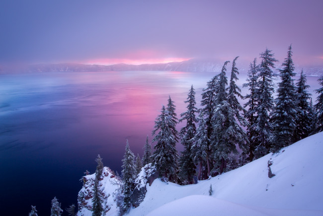 Обои картинки фото природа, реки, озера, озеро, снег, горы, зима