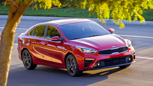 Обои картинки фото kia forte 2019, автомобили, kia, forte, 2019, красный