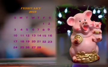 обоя календари, праздники,  салюты, монета, свинья, поросенок