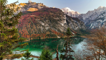 обоя природа, горы, озеро, отражение