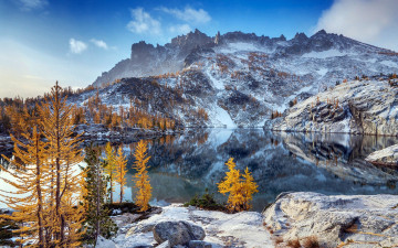 Картинка природа горы озеро отражение