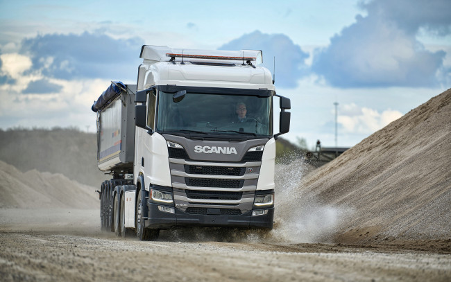 Обои картинки фото 2019 scania r500, автомобили, scania, грузовой, транспорт, lkw, грузовики, карьер, 4k, r500