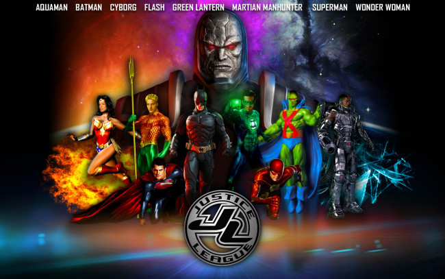 Обои картинки фото кино фильмы, justice league, супергерои, бэтмен, супермен, аквамен, флэш, чудо, женщина, зеленый, фонарь, киборг, марсианский, охотник, лига, справедливости