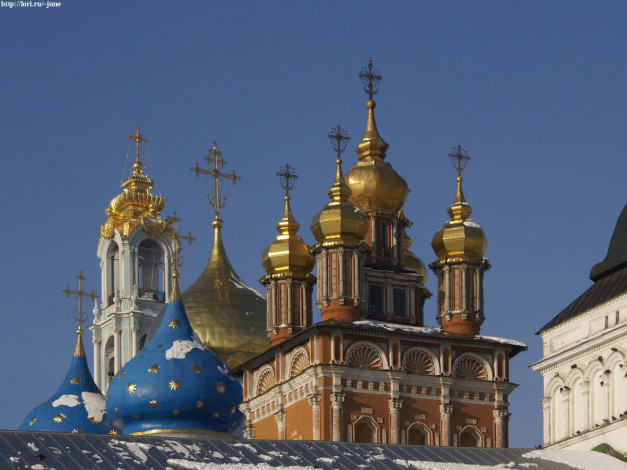 Обои картинки фото купола, троице, сергиевой, лавры, сергиев, посад, города, православные, церкви, монастыри