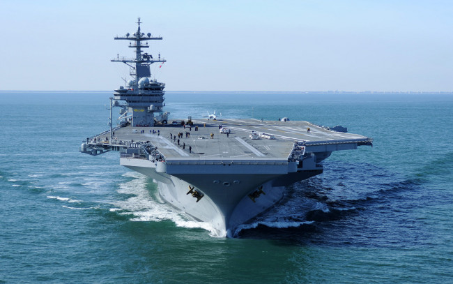 Обои картинки фото uss, george, bush, cvn, 77, корабли, авианосцы, вертолётоносцы