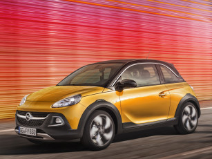 обоя автомобили, opel, adam, rocks, 2014г, желтый