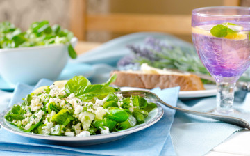 Картинка еда салаты +закуски закуска салат оформление вилка хлеб