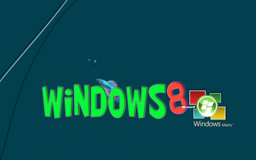 обоя компьютеры, windows 8, логотип, фон, рыба