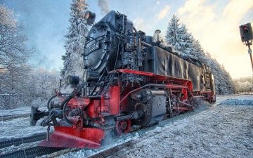Картинка техника поезда зима