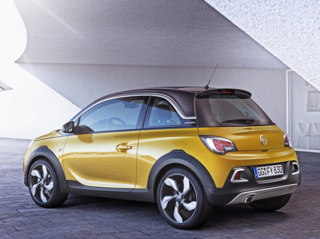 Обои картинки фото автомобили, opel, adam, rocks, 2014г, желтый