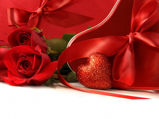 Обои картинки фото праздничные, день святого валентина,  сердечки,  любовь, розы, сердце, красные