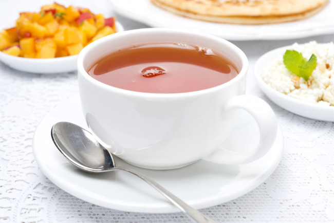 Обои картинки фото еда, напитки,  Чай, ложка, чашка