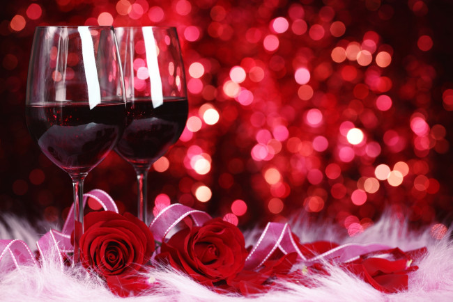 Обои картинки фото еда, напитки,  вино, красное, вино, бокалы, роза, цветок, красный