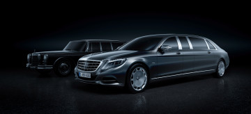 обоя автомобили, mercedes-benz, темный, pullman, vv222, s, 600, 2016г, mercedes-maybach