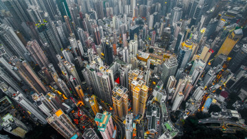 Картинка города гонконг+ китай дома гонг - конг город