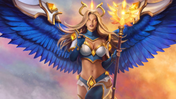 Картинка видео+игры juggernaut wars ангелина миресида ангел воительница крылья посох игра
