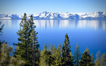 Картинка природа реки озера lake tahoe sierra nevada california озеро тахо сьерра-невада калифорния невада горы деревья