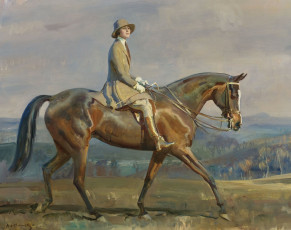 Картинка рисованное живопись конный портрет миссис маргариты парк alfred james munnings альфред джеймс маннингс девушка лошадь
