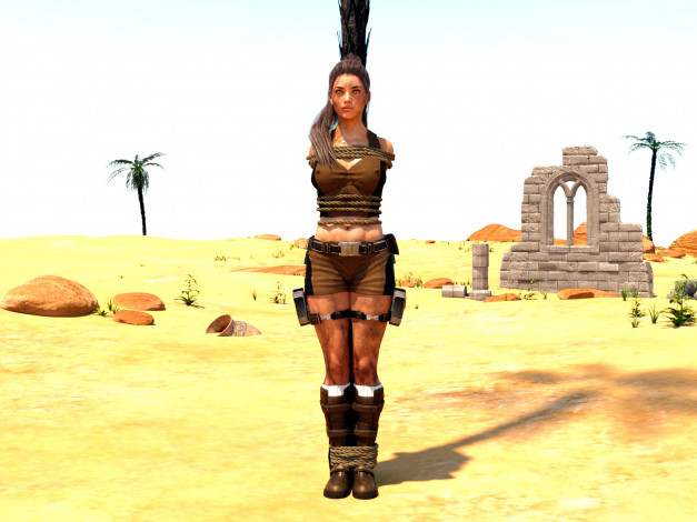 Обои картинки фото видео игры, tomb raider , other, девушка, фон, взгляд, пустыня