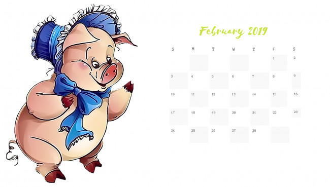 Обои картинки фото календари, рисованные,  векторная графика, свинья, поросенок, шляпа