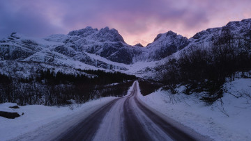 Картинка природа дороги норвегия лофотенские острова