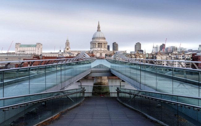 Обои картинки фото города, лондон , великобритания, millenium, bridge