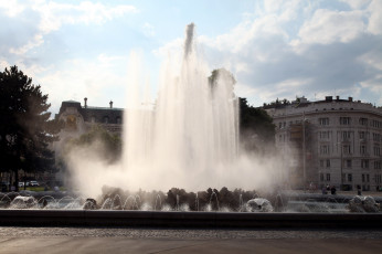 Картинка города вена+ австрия фонтан