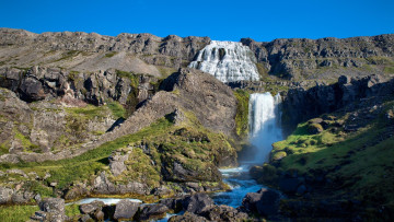 Картинка dynjandi+waterfalls iceland природа водопады dynjandi waterfalls