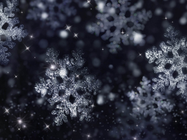 Обои картинки фото праздничные, снежинки, звёздочки
